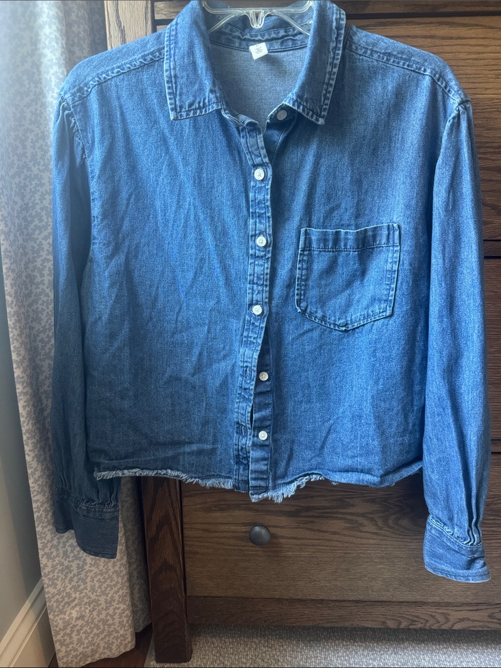 Anthropologie Blue Denim Button-Down Shirt